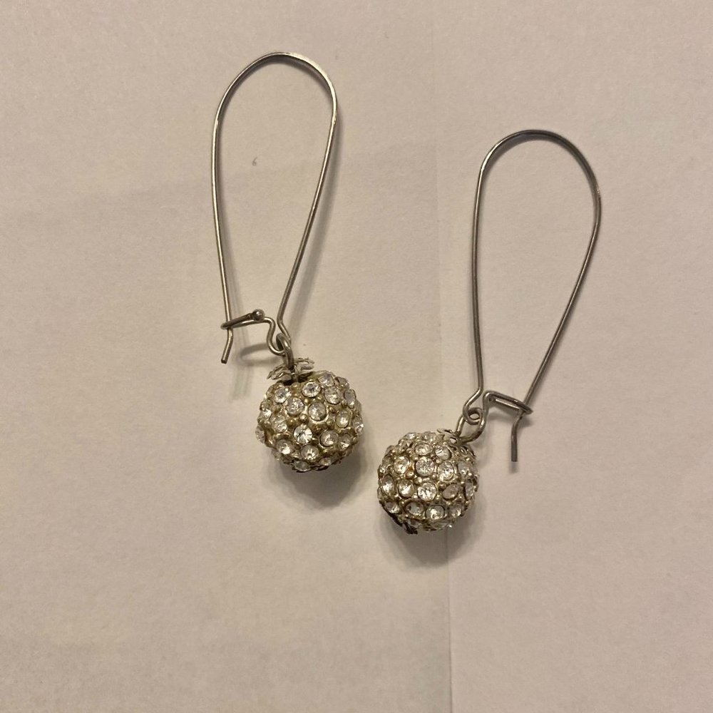Diamond Ball Drop Earrings